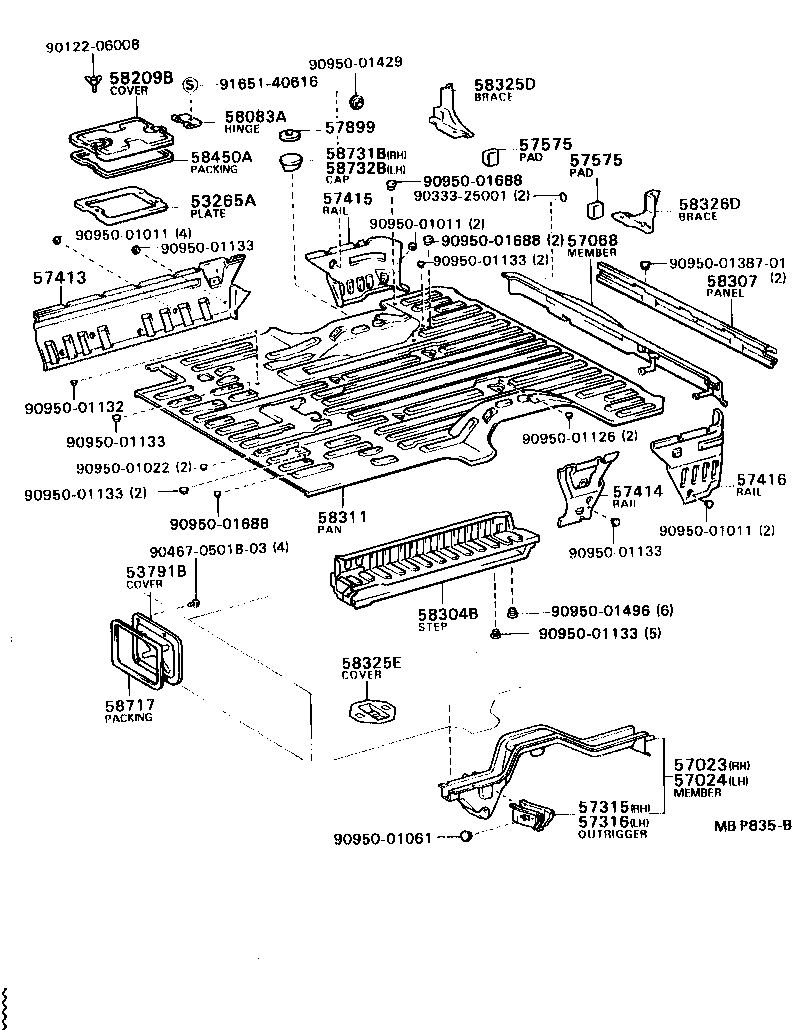 58311-95D00 PAN, REAR FLOOR product image