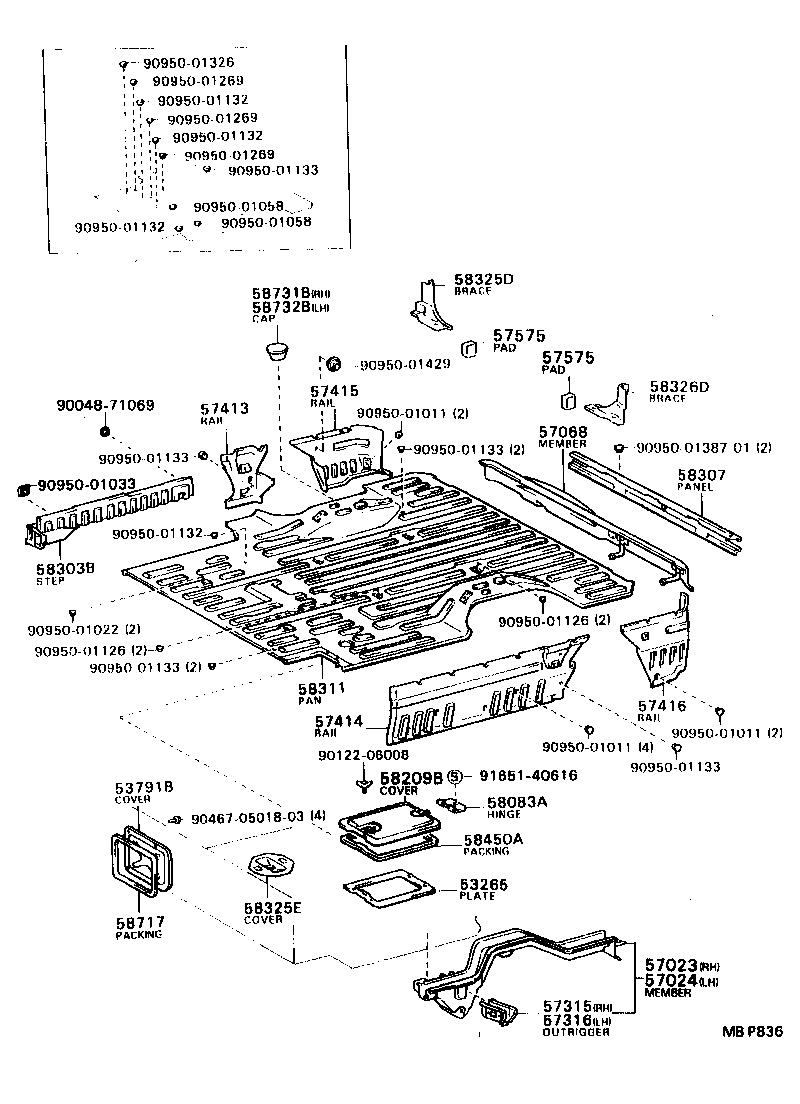 58311-95D00 PAN, REAR FLOOR product image