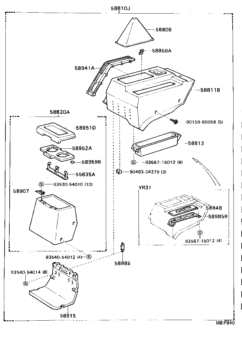 58810-95D22-06 BOX ASSY, CONSOLE product image