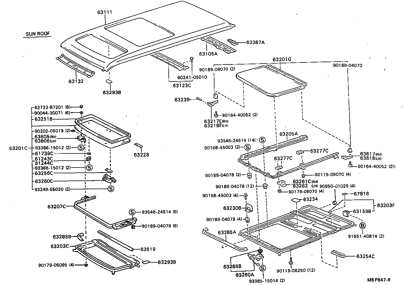 63239-87002 STOPPER, SLIDING ROOF PANEL product image