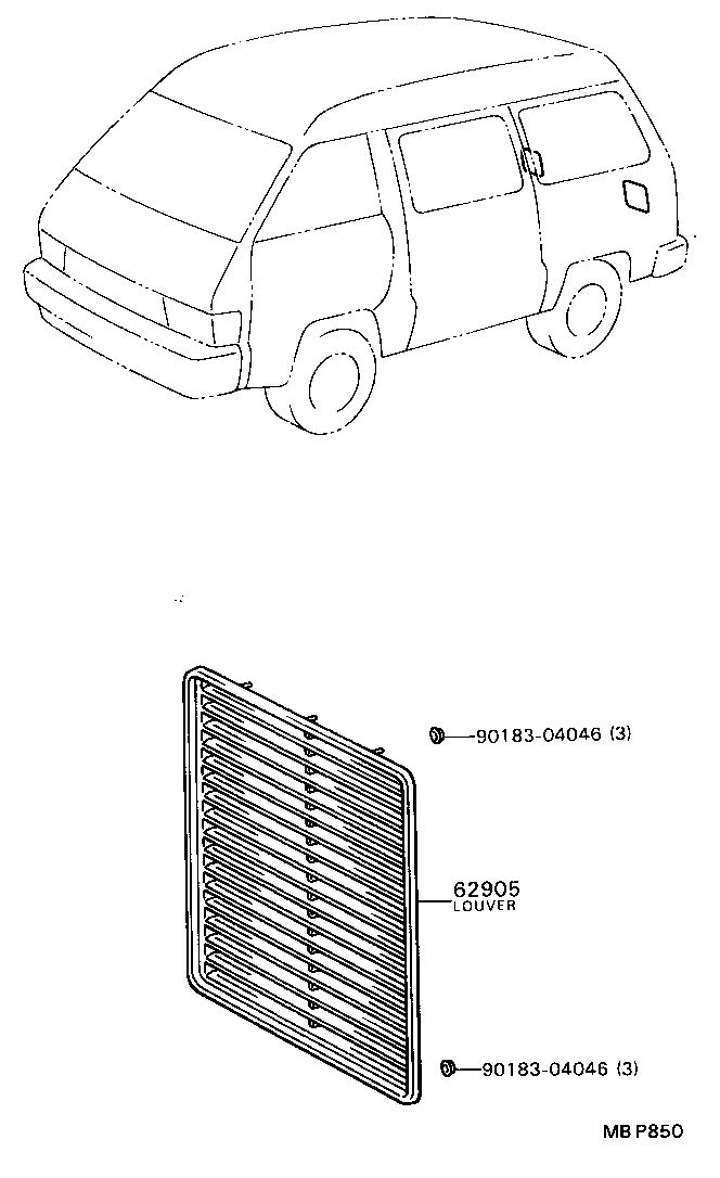 62905-87001-06 LOUVER, QUARTER VENTILATION product image