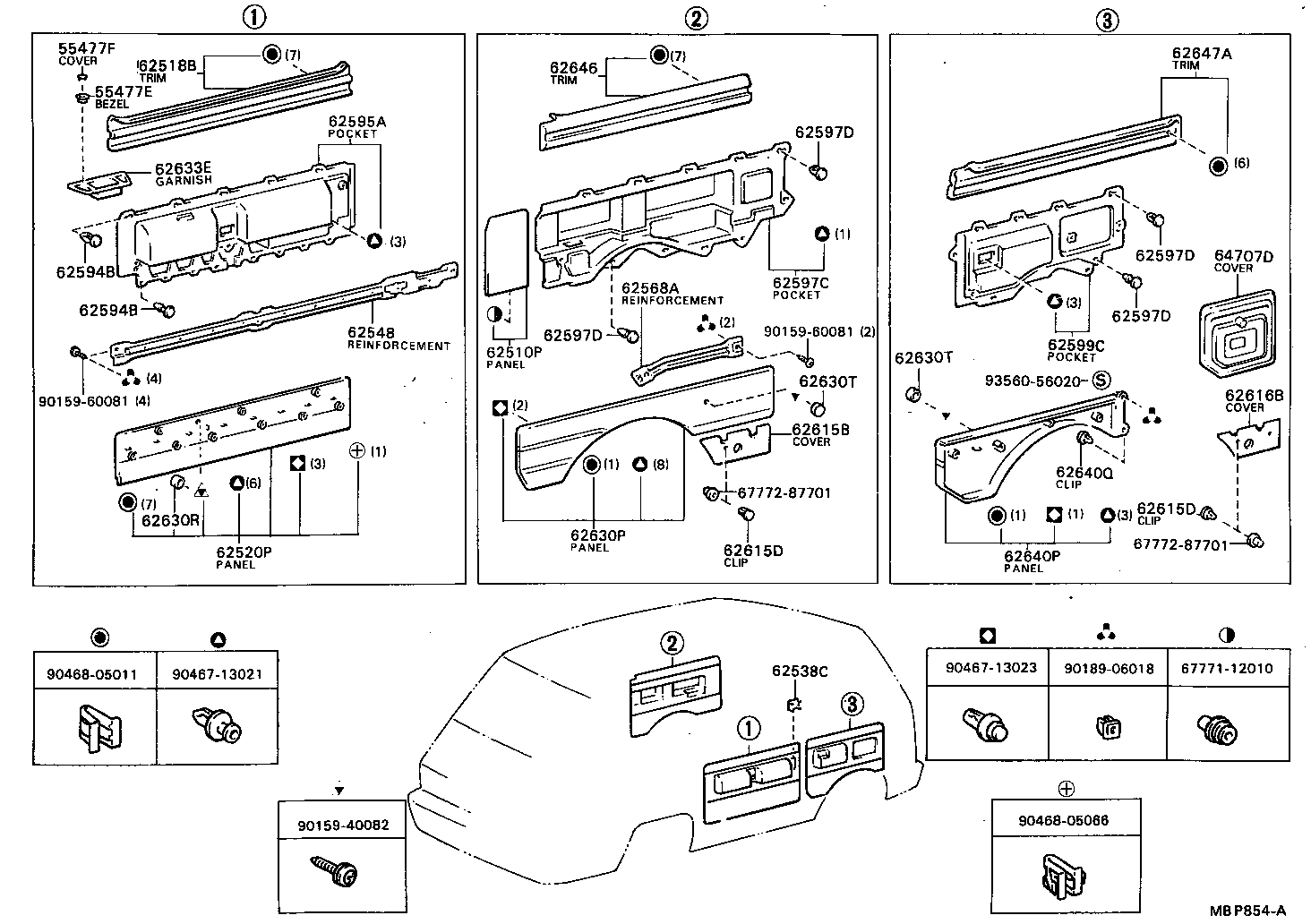 62041-87001 GARNISH, CENTER PILLAR, LOWER RH product image