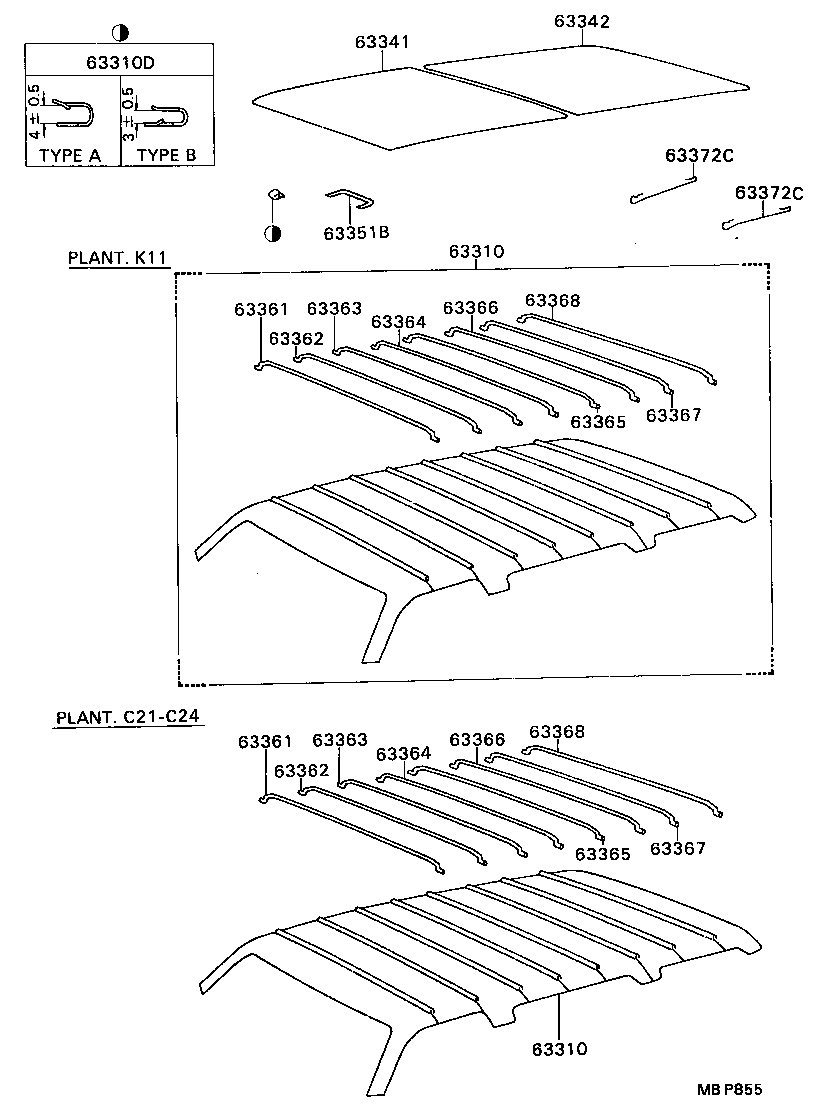 63293-87002-06 GARNISH, ROOF WINDOW LOCK, NO.2 RH product image
