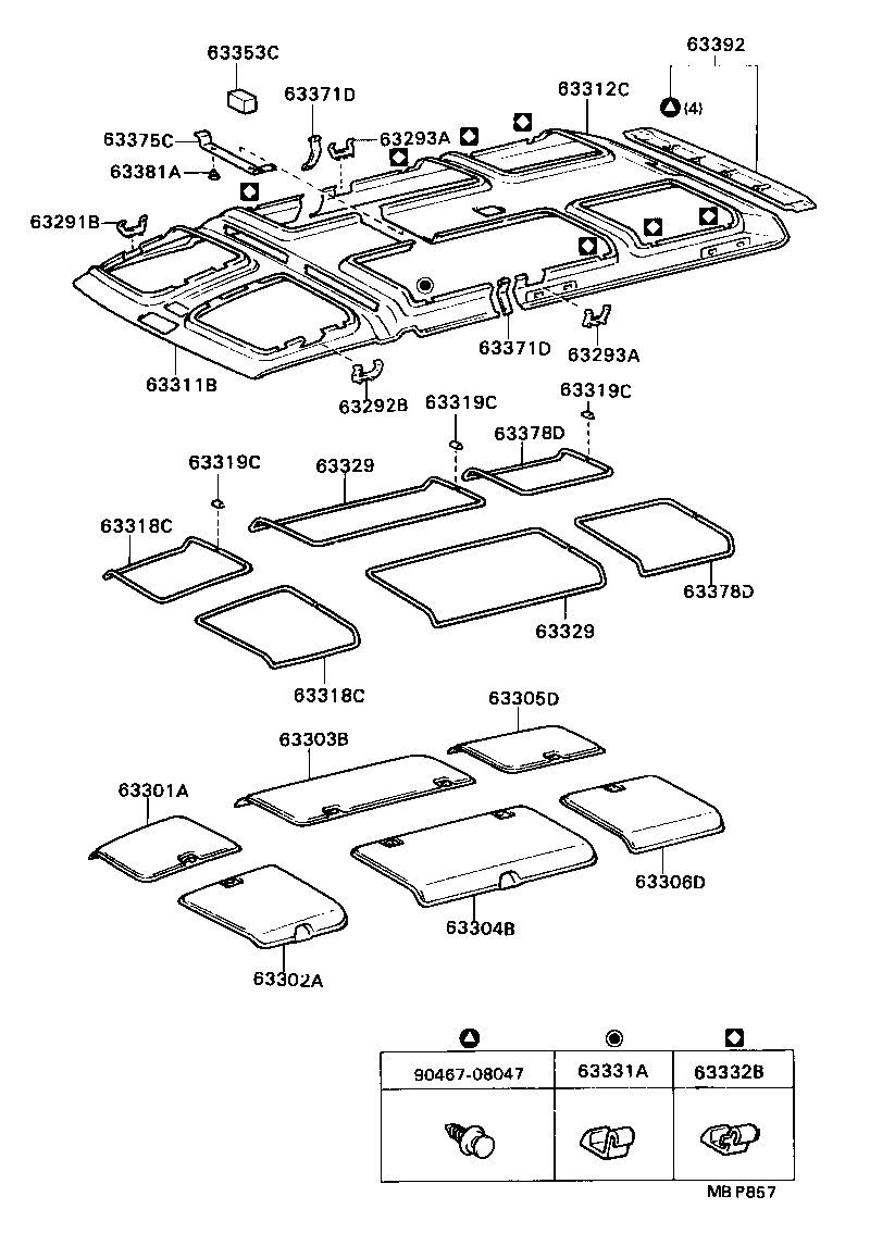 63293-87002-06 GARNISH, ROOF WINDOW LOCK, NO.2 RH product image