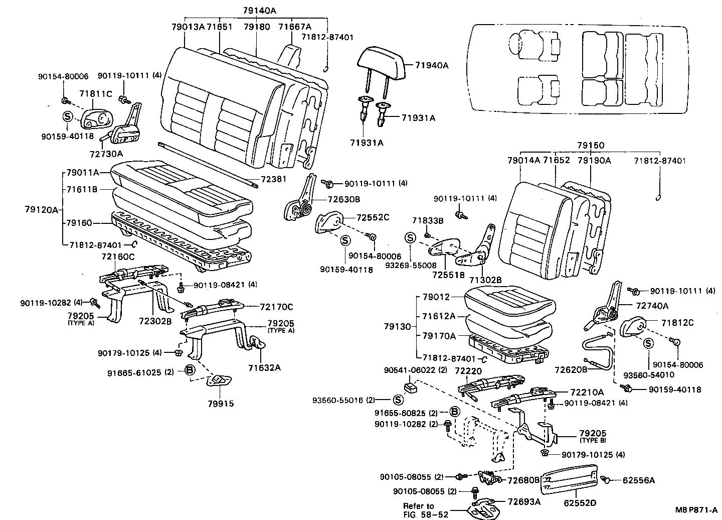 71552-87009 PAD, FRONT SEAT BACK, LH(FOR SEPARATE TYPE) product image
