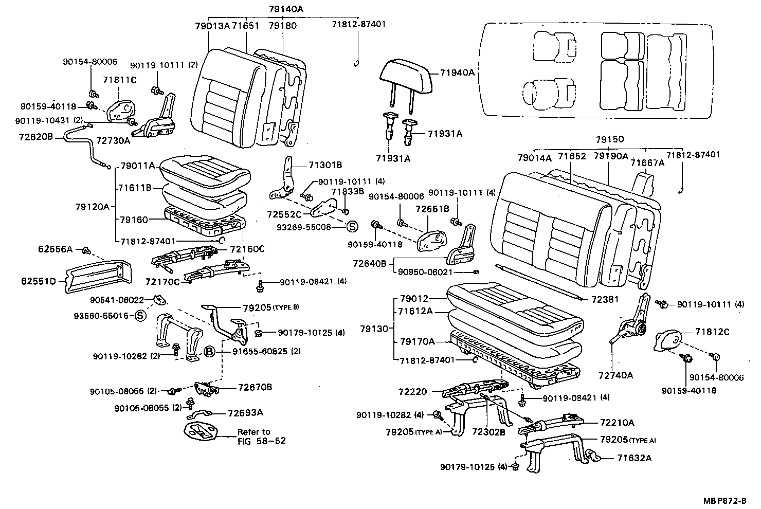 71552-87009 PAD, FRONT SEAT BACK, LH(FOR SEPARATE TYPE) product image