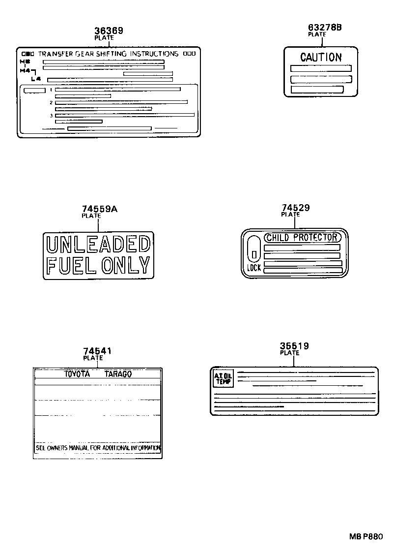 42661-28150 PLATE, TIRE PRESSURE CAUTION product image