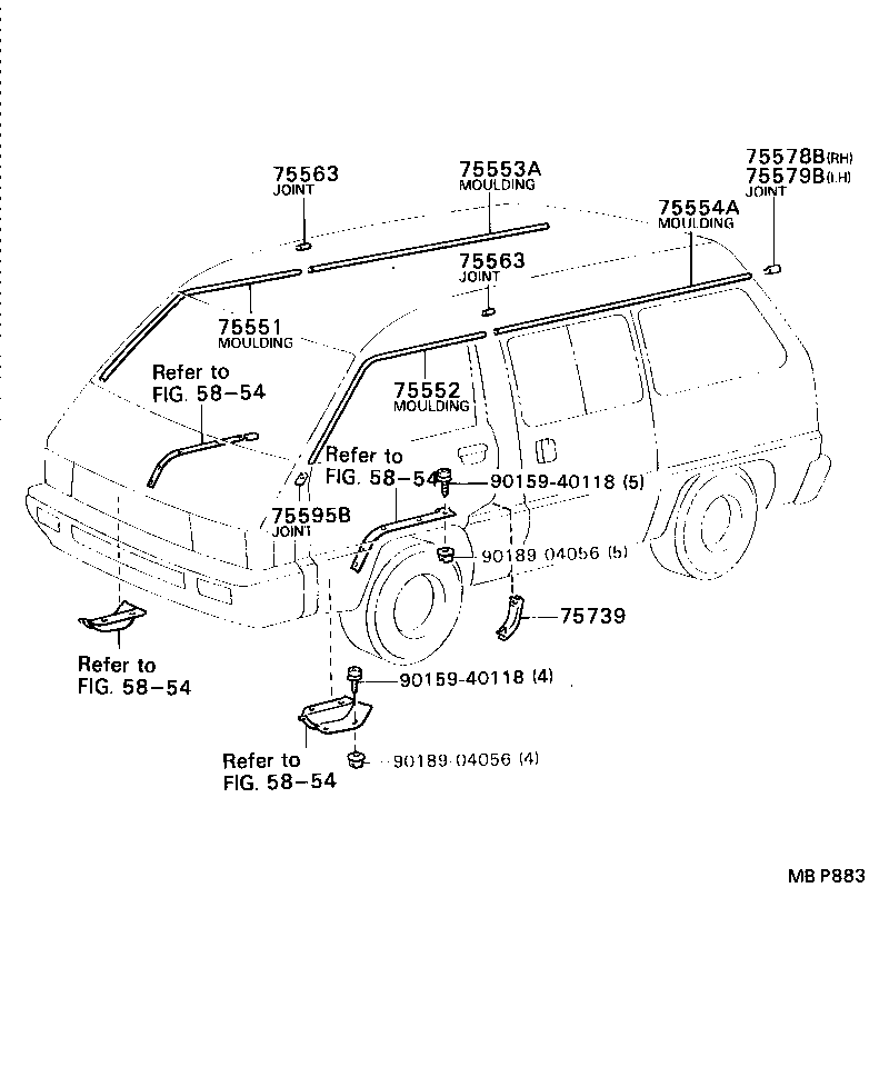76605-87002-46 MOULDING, SIDE PANEL, NO.2 RH product image