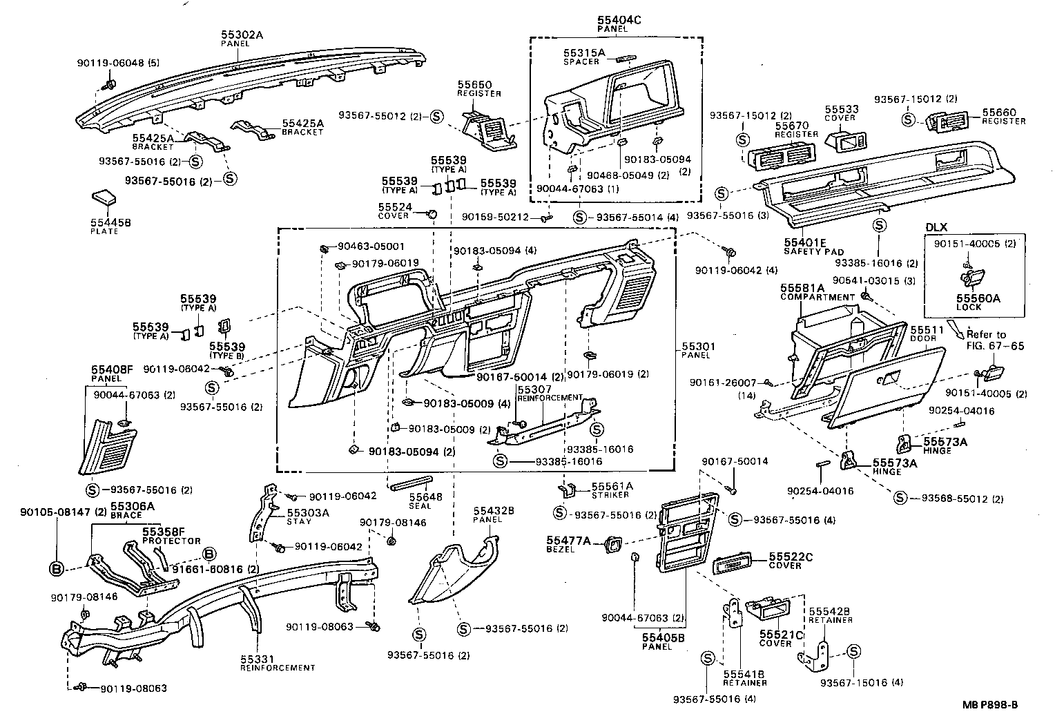 55401-87007-16 PAD SUB-ASSY, INSTRUMENT PANEL SAFETY product image