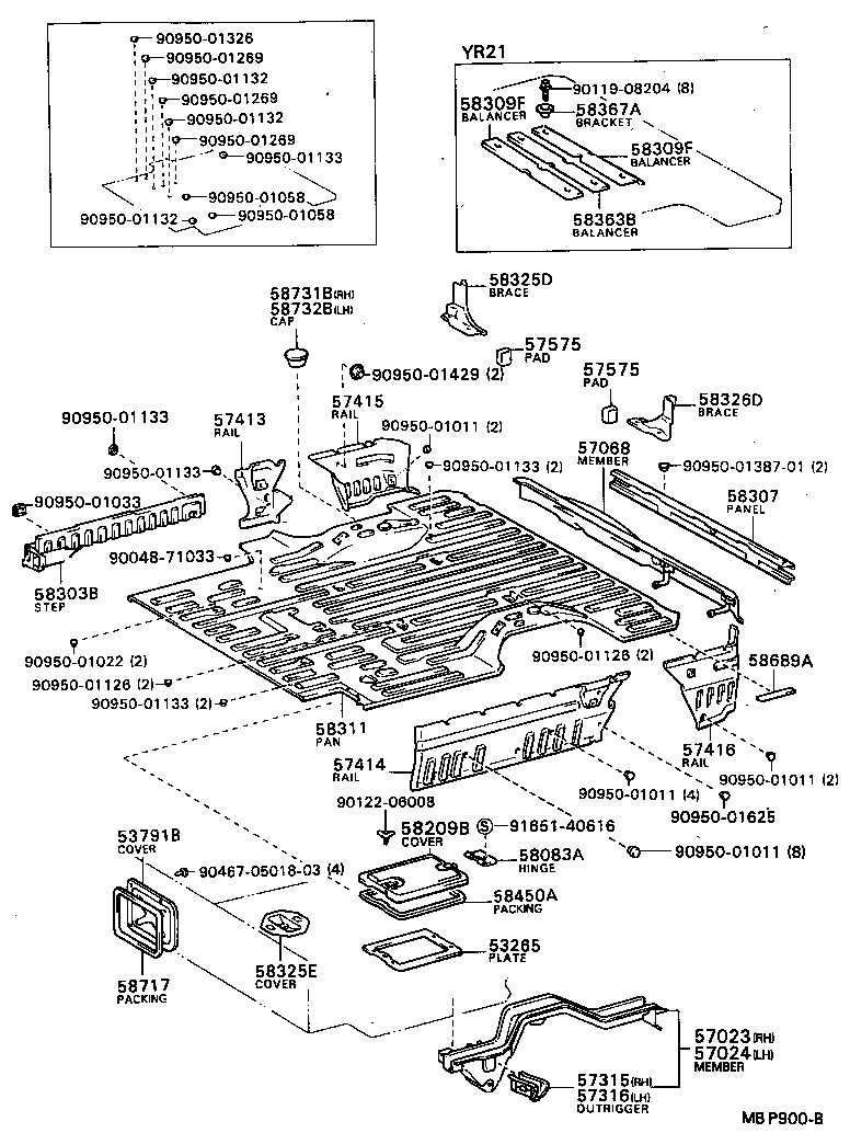 58311-28091 PAN, REAR FLOOR product image