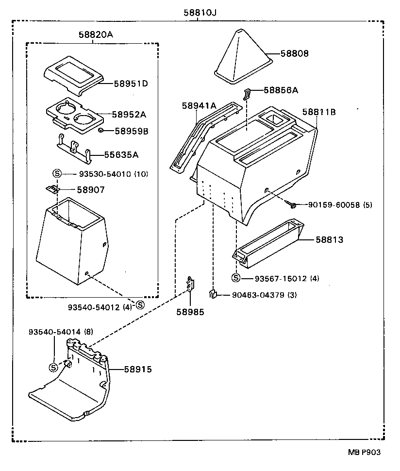 58844-28010-16 BEZEL, CONSOLE BOX product image