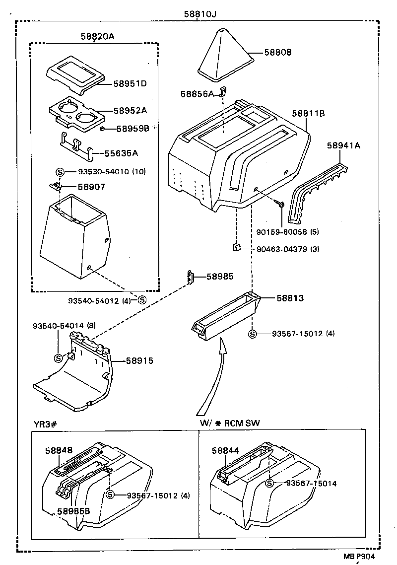 58844-28010-16 BEZEL, CONSOLE BOX product image