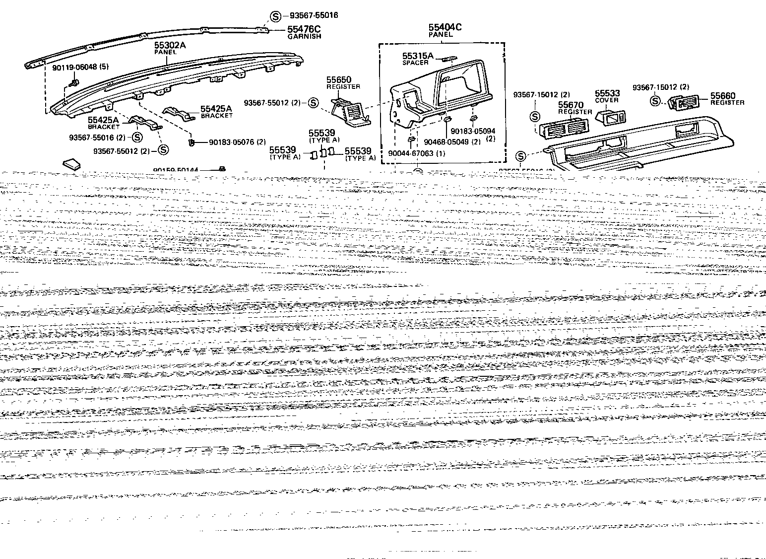 Toyota 55539-87005 COVER, SPARE SWITCH HOLE