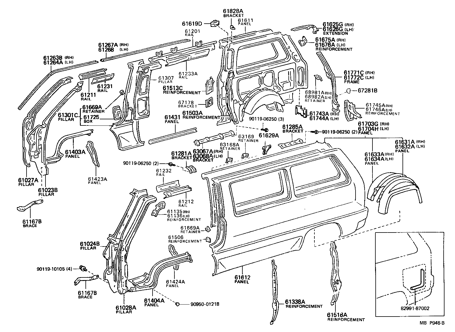 Toyota 61612-28030 PANEL, QUARTER, LH