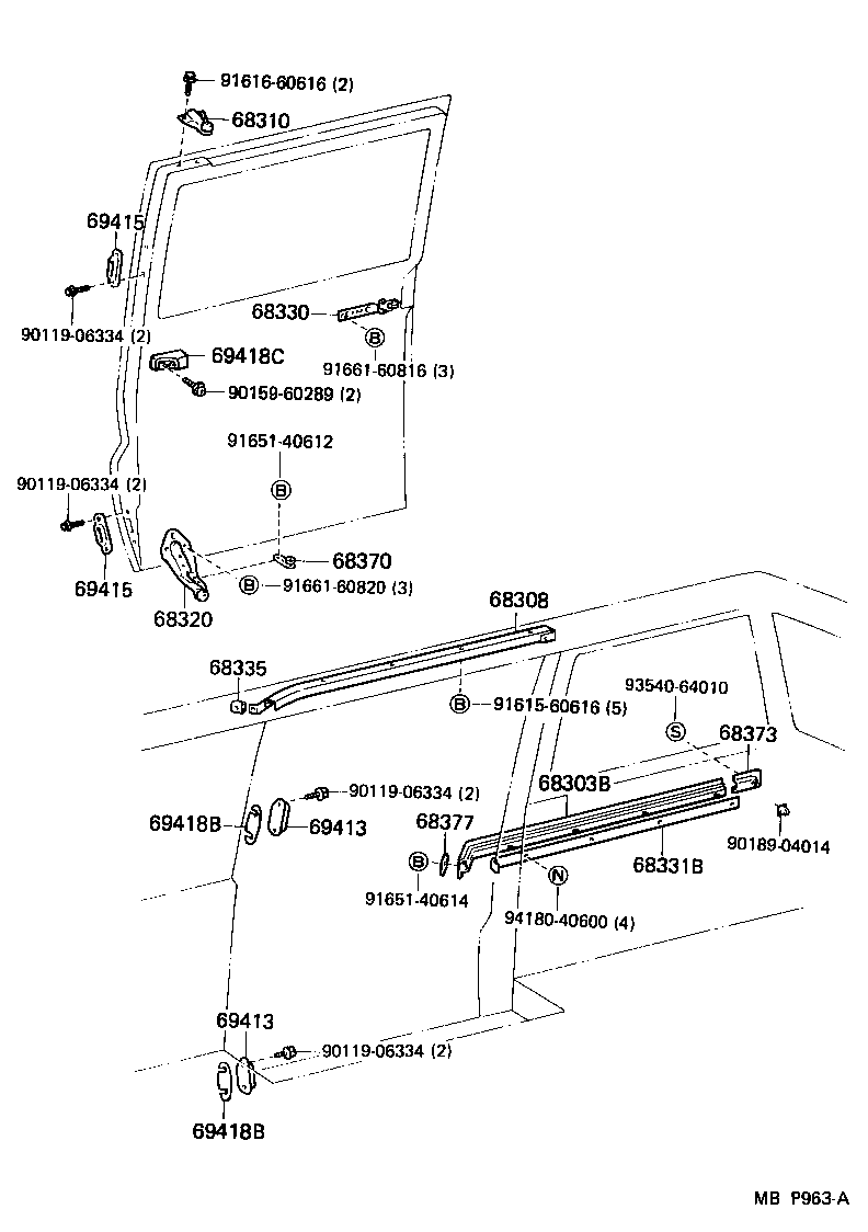 69416-87002 STOP, SLIDE DOOR DOWN MALE product image