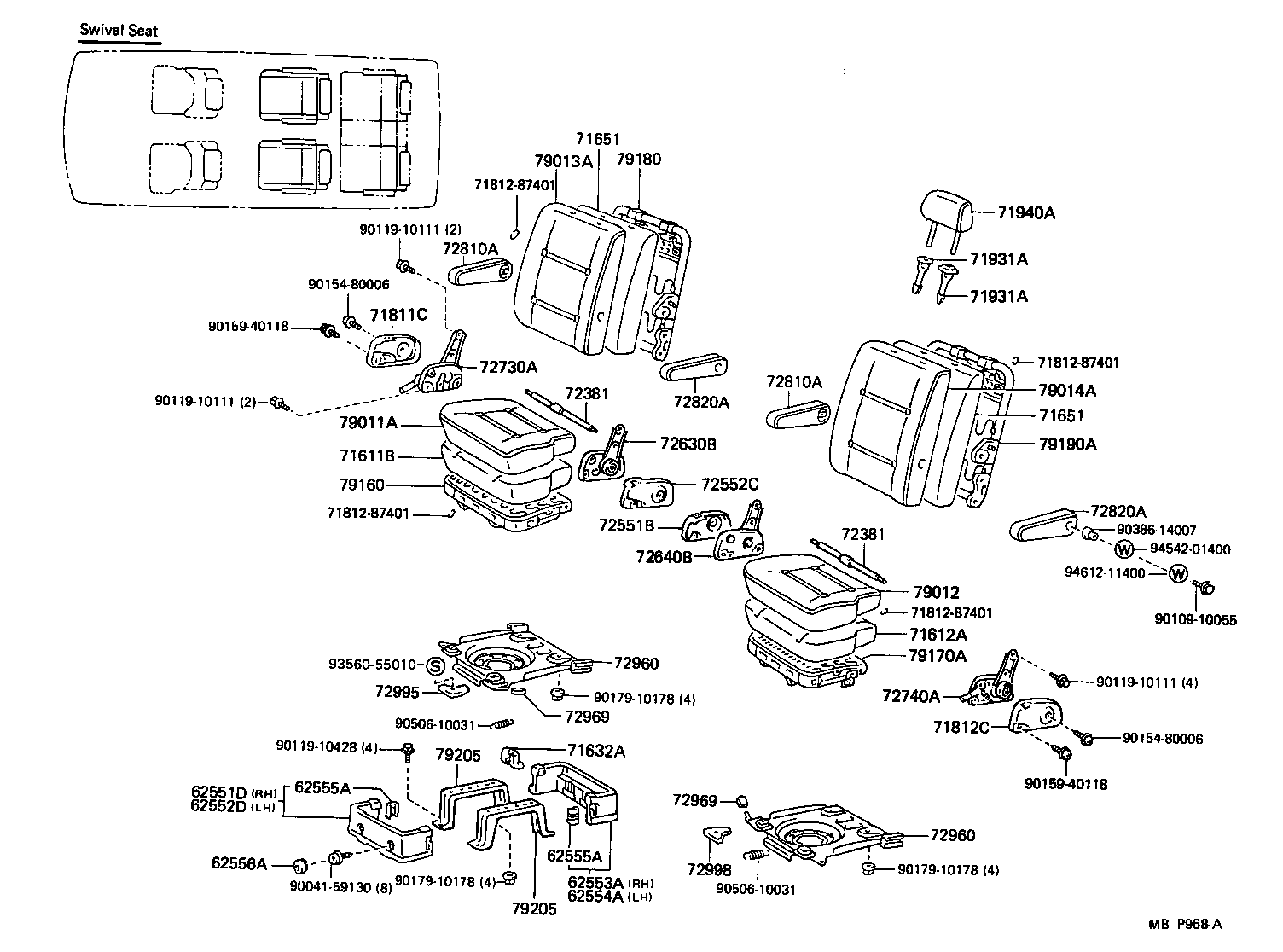 Toyota 71073-28063-06 COVER, FRONT SEAT BACK, RH(FOR SEPARATE TYPE)
