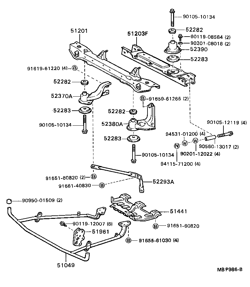 51203-87009 CROSSMEMBER SUB-ASSY, FRONT SUSPENSION product image