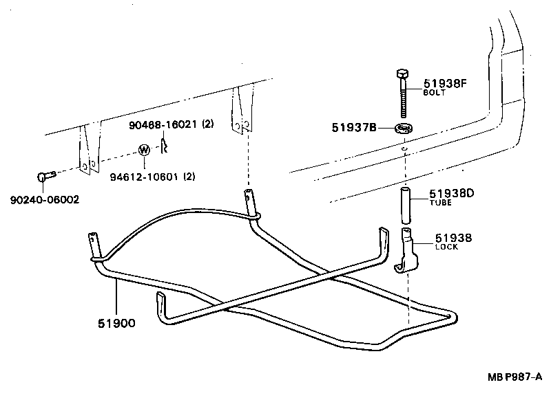 51900-28021 CARRIER ASSY, SPARE WHEEL product image
