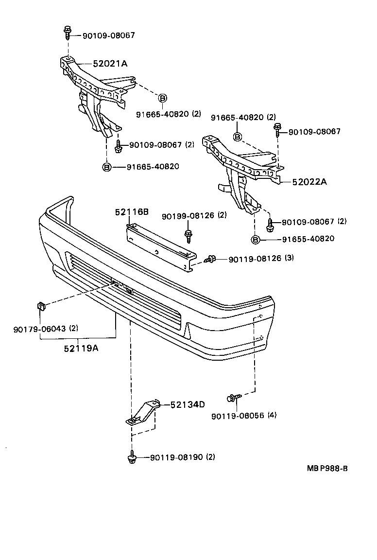 52022-87003 REINFORCEMENT SUB-ASSY, FRONT BUMPER, LH product image
