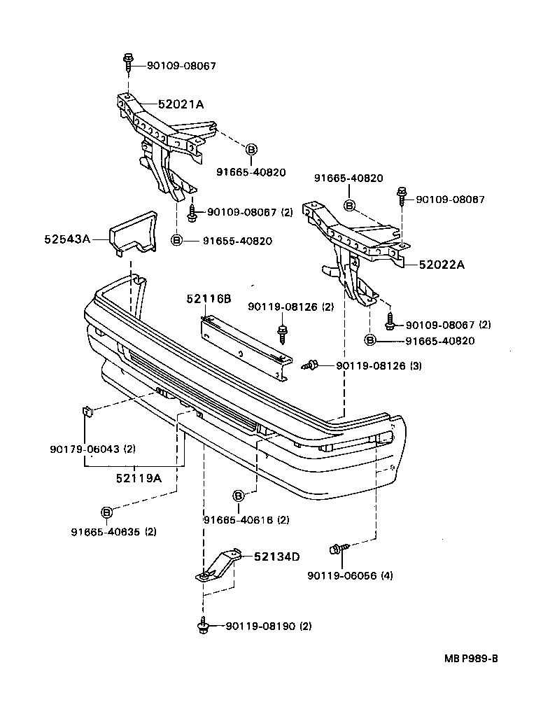 52022-87003 REINFORCEMENT SUB-ASSY, FRONT BUMPER, LH product image