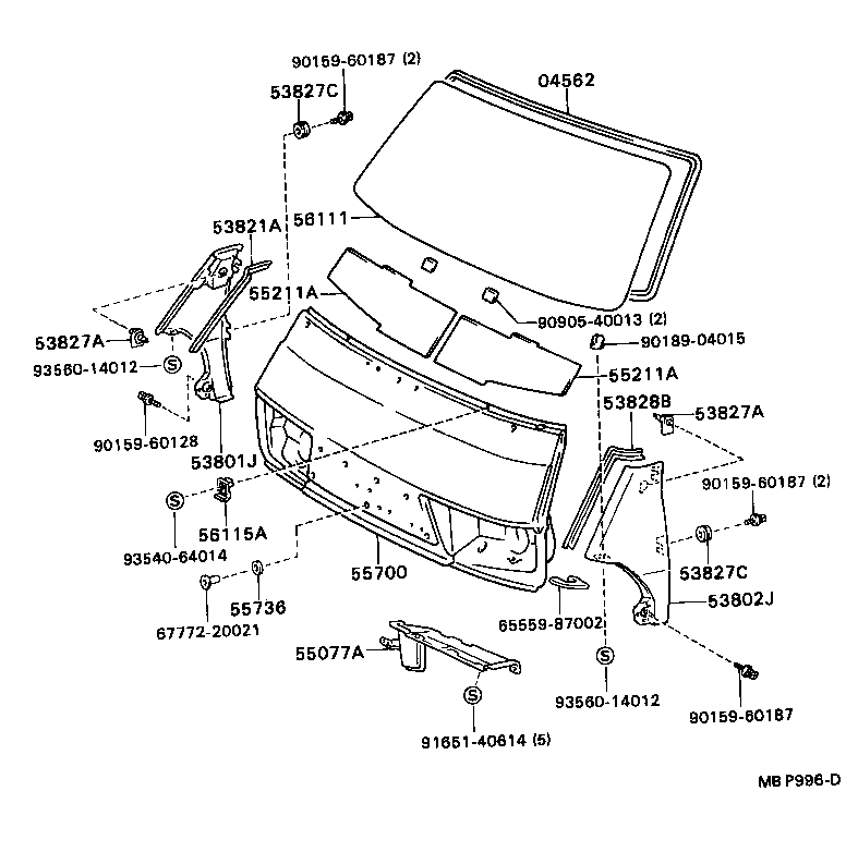 04562-28010 DAM KIT, WINDSHIELD GLASS product image