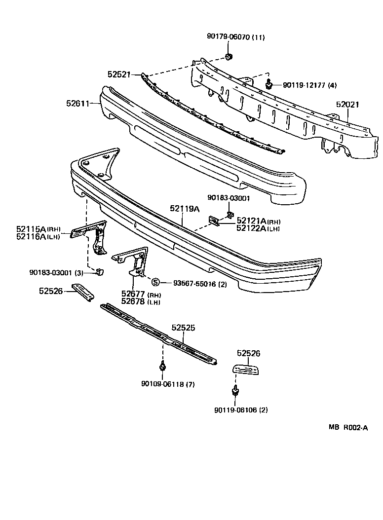 Toyota 52021-16070 REINFORCEMENT SUB-ASSY, FRONT BUMPER