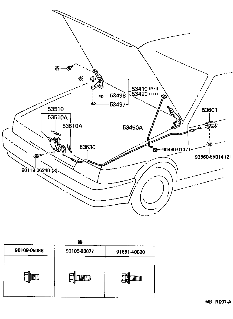 Toyota 53497-14071 PAD, HOOD HINGE, NO.1