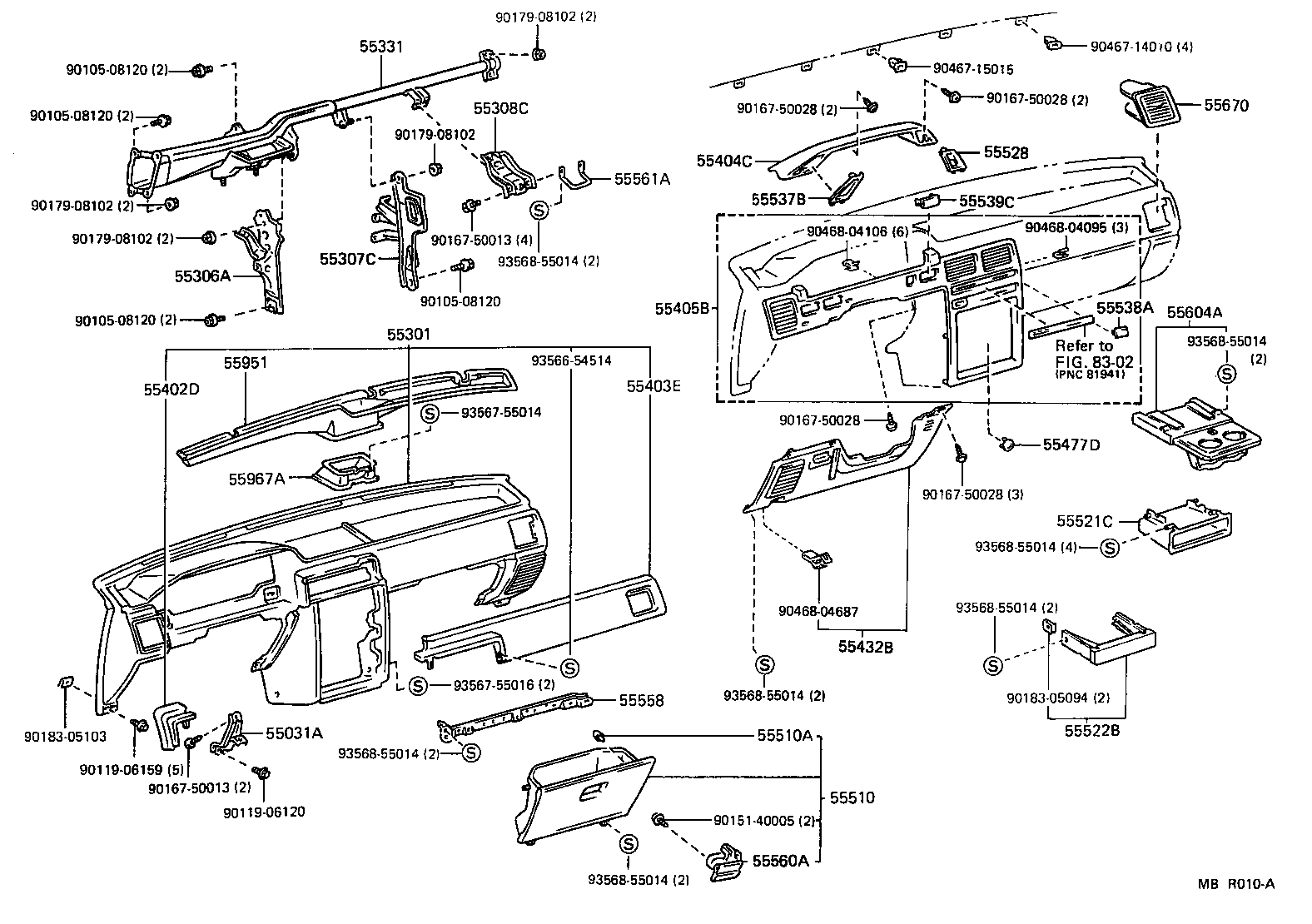 Toyota 55375-16020 BRACKET, INSTRUMENT PANEL LOWER MOUNTING, LH