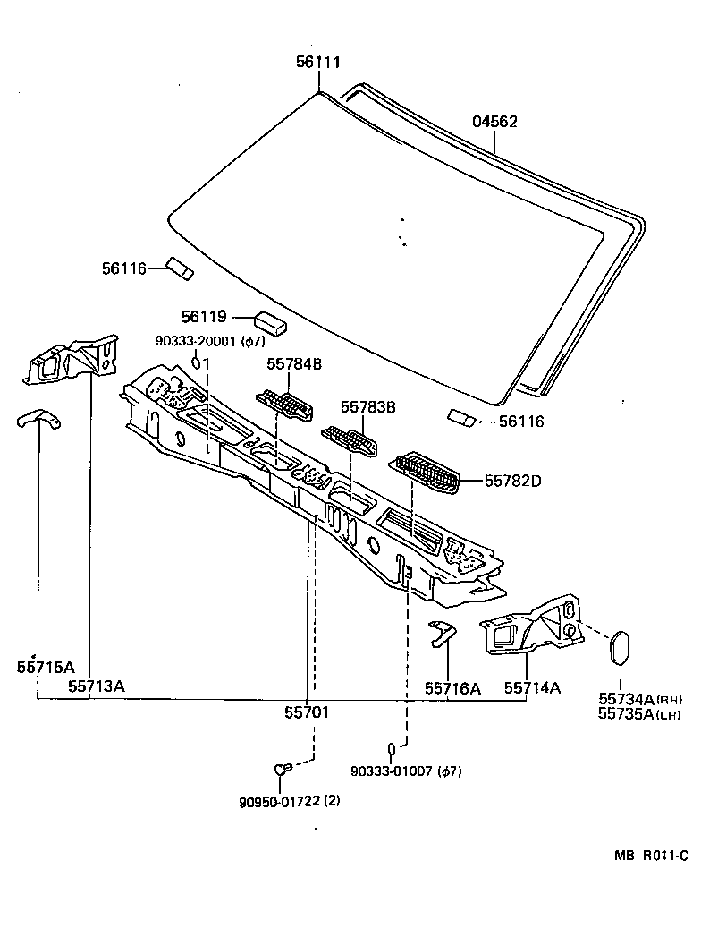 Toyota 67272-32010 SEAL, WINDSHIELD GLASS