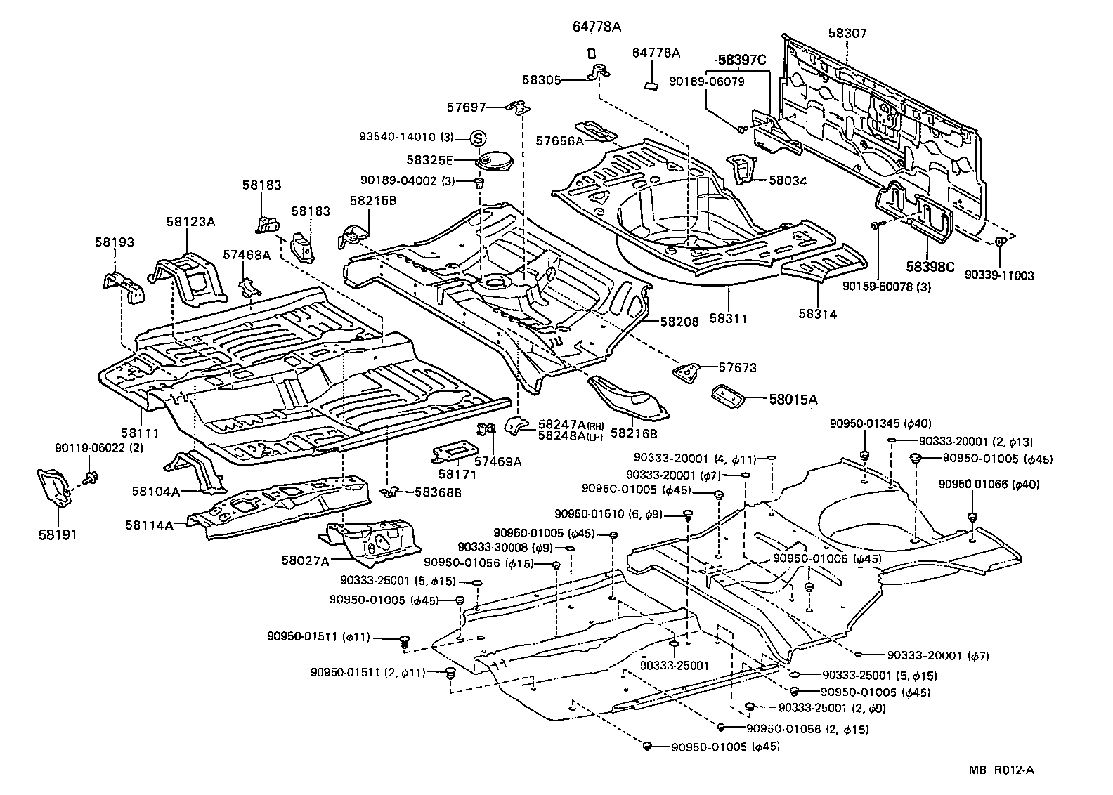 Toyota 58325-16040 COVER, REAR FLOOR SERVICE HOLE