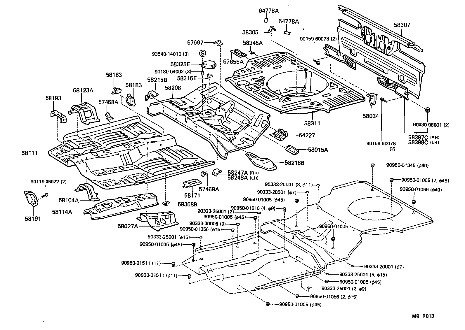 58183-16020 BRACKET, FRONT SEAT MOUNTING, INNER product image