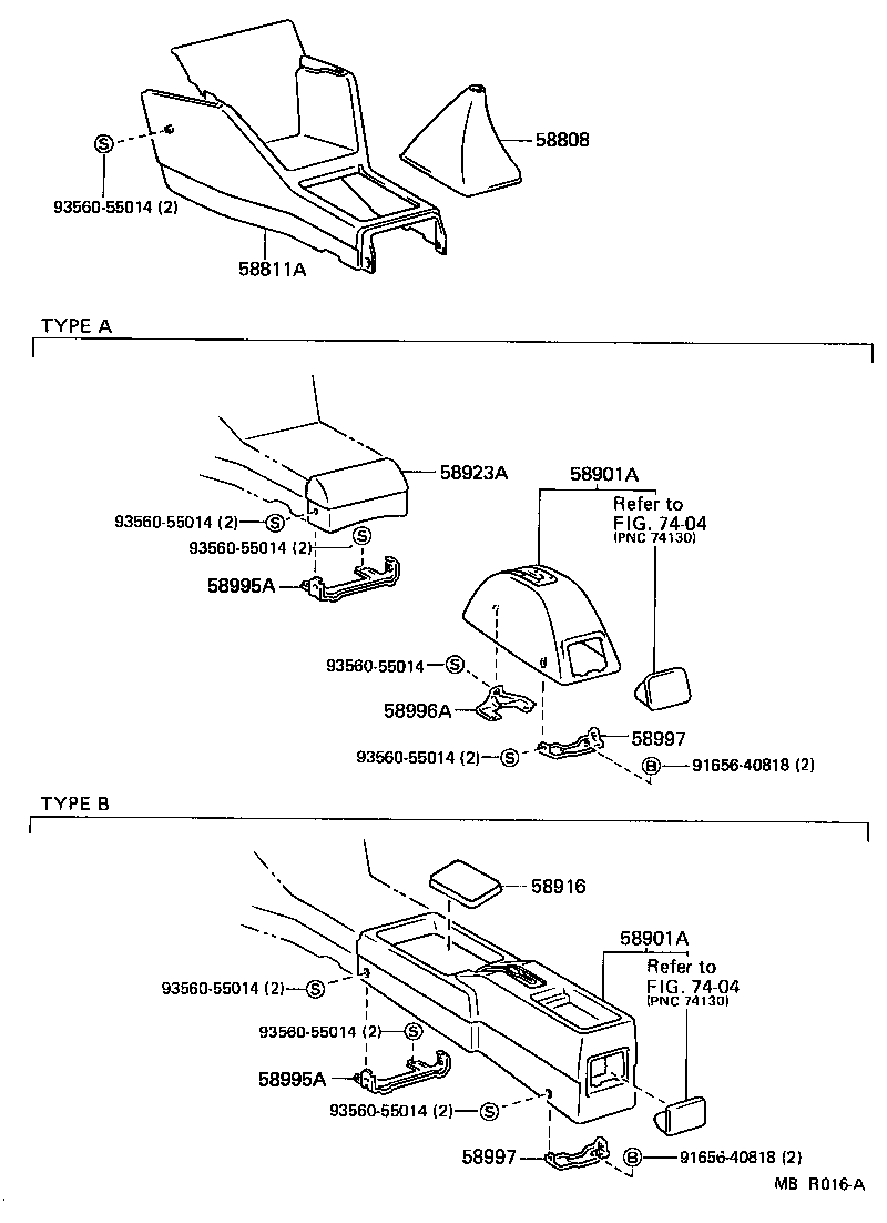 Toyota 58901-16080-01 BOX SUB-ASSY, CONSOLE, REAR