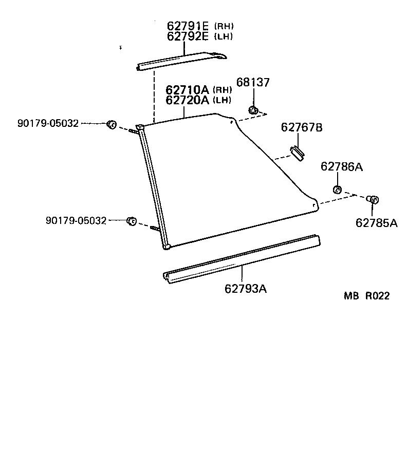 62793-16011 MOULDING, QUARTER WINDOW, LOWER product image