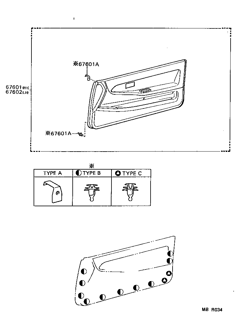68211-16010 CLIP(FOR FRONT DOOR GLASS OUTER WEATHERSTRIP) product image