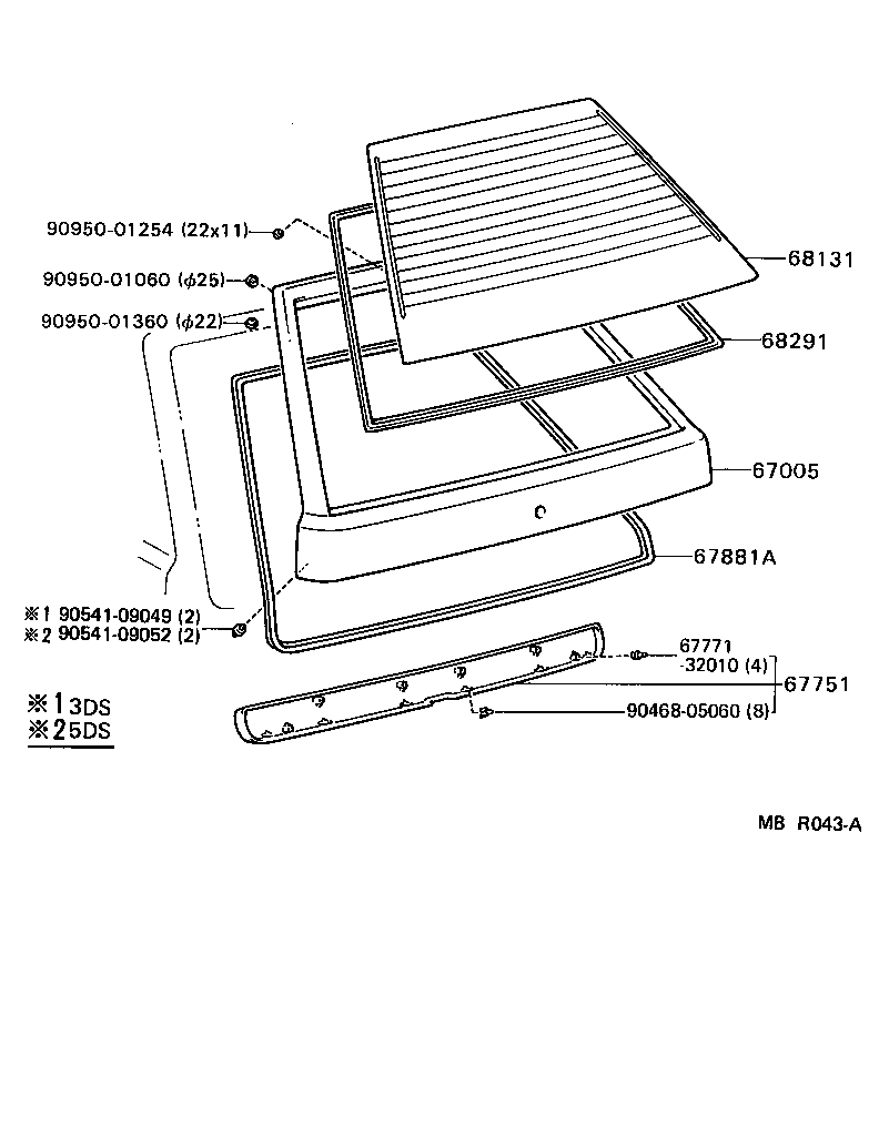 Toyota 67751-16060-06 BOARD, BACK DOOR TRIM