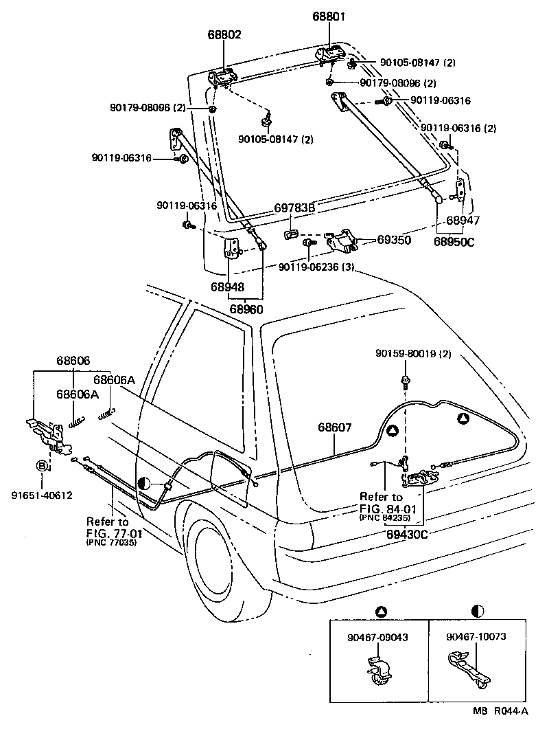 Toyota 68801-16031 HINGE SUB-ASSY, BACK DOOR, UPPER RH