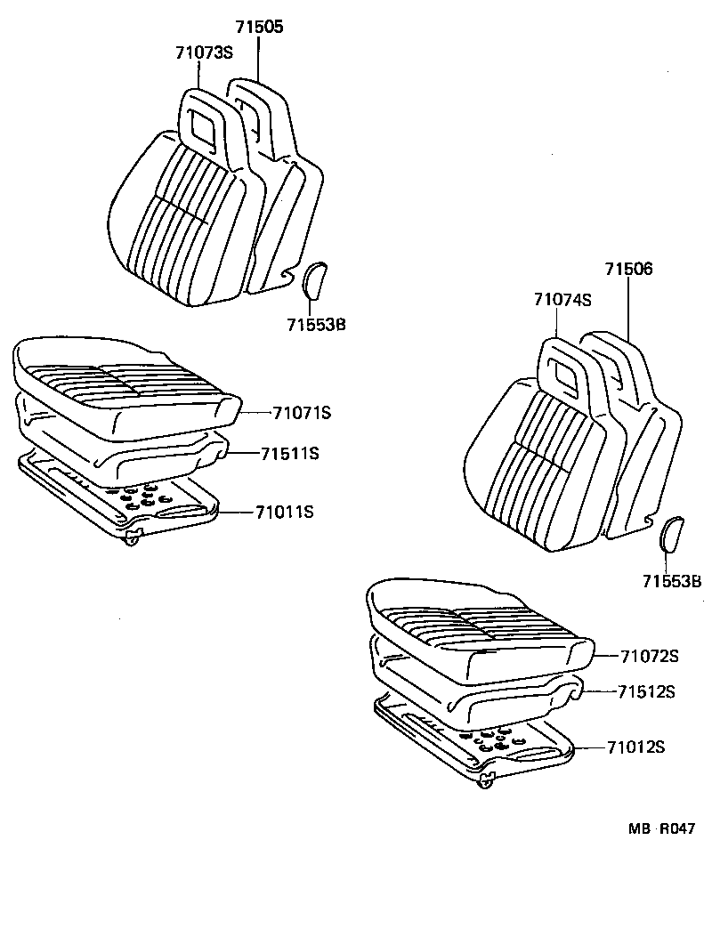 71012-16020 FRAME SUB-ASSY, FRONT SEAT CUSHION, LH product image