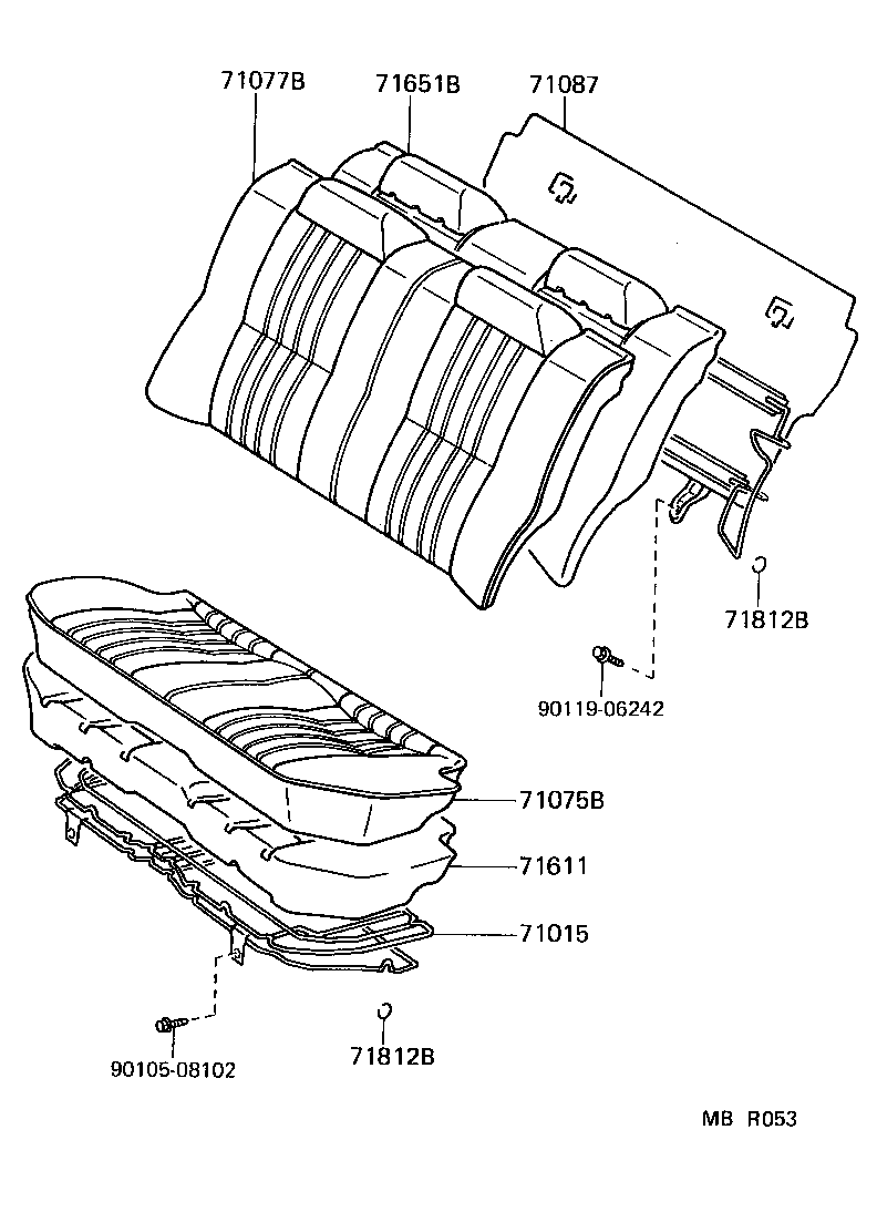 71065-16342-06 COVER, REAR SEAT CUSHION (FOR BENCH TYPE) product image