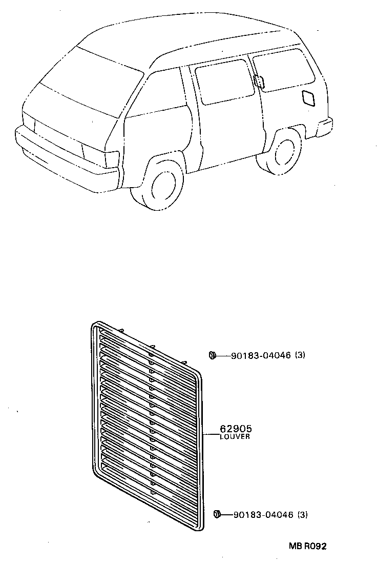 62905-87002-06 LOUVER, QUARTER VENTILATION product image