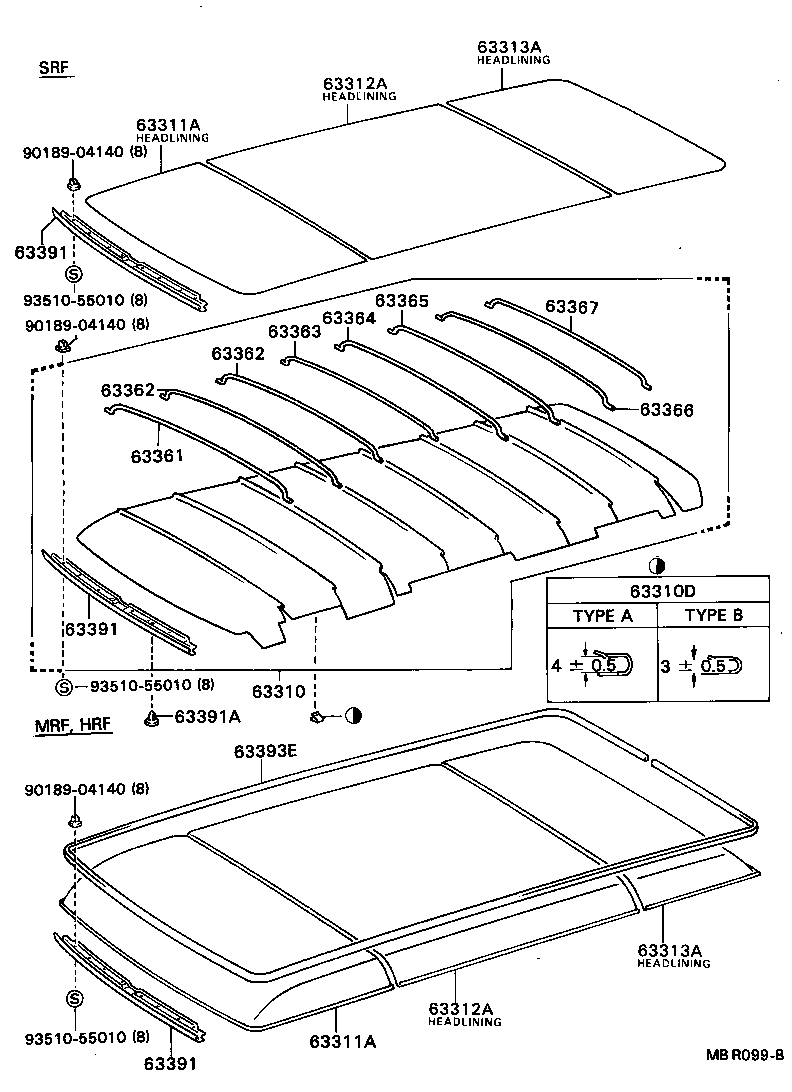 63364-87010 SUPPORT, ROOF HEADLINING, NO.5 product image