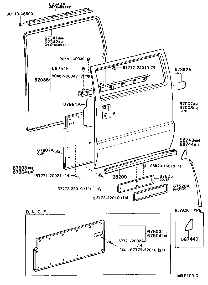 67003-87005 PANEL SUB-ASSY, SLIDE DOOR, RH product image