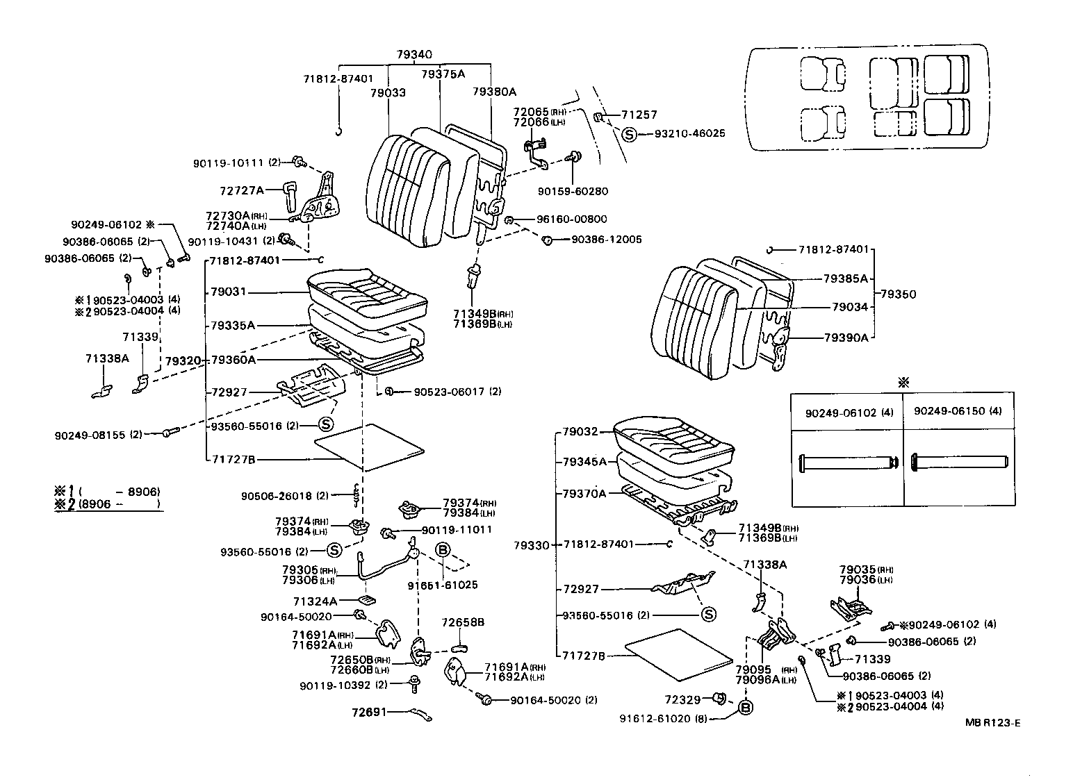71033-87008 LEG SUB-ASSY, REAR SEAT CUSHION product image