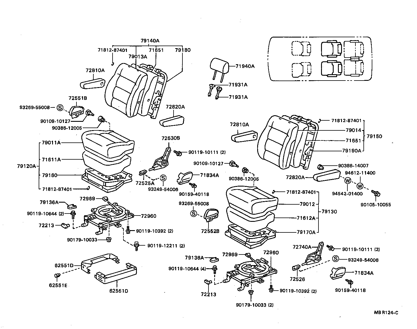 71033-87008 LEG SUB-ASSY, REAR SEAT CUSHION product image
