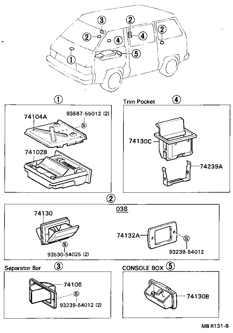 74102-87002-03 BOX SUB-ASSY, FRONT ASH RECEPTACLE product image