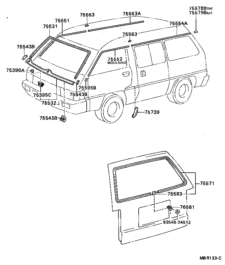 75552-87006 MOULDING, ROOF DRIP SIDE FINISH, LH product image