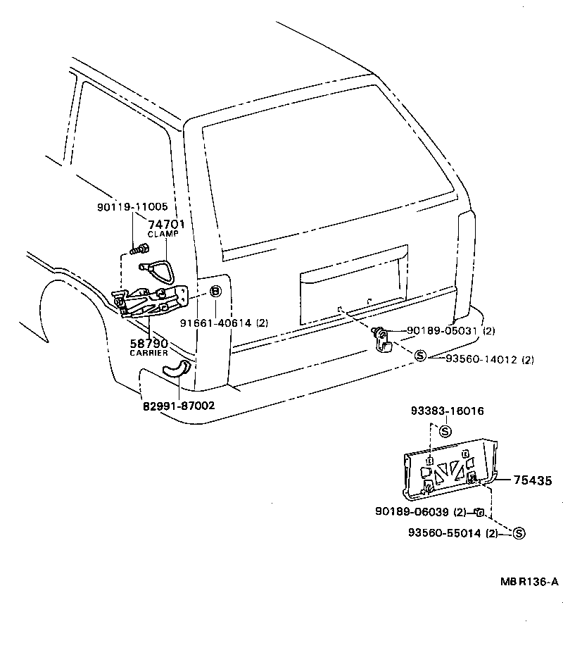75435-87013 ORNAMENT, BACK DOOR product image