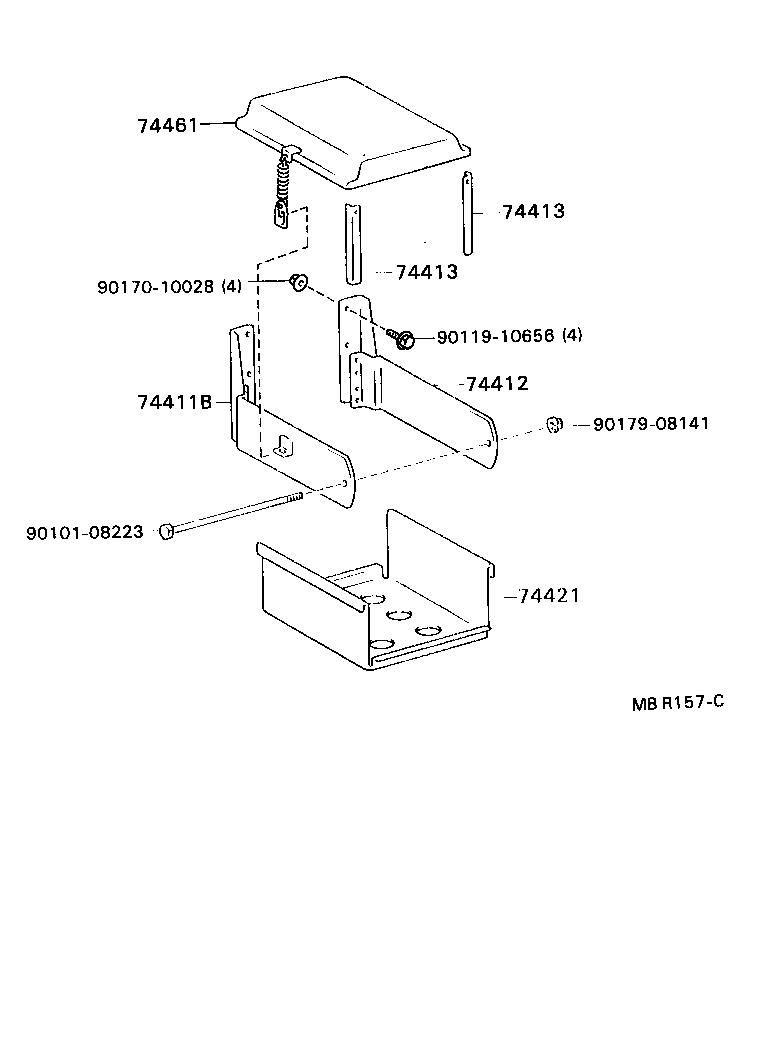 74402-36210 BRACKET, BATTERY, REAR product image