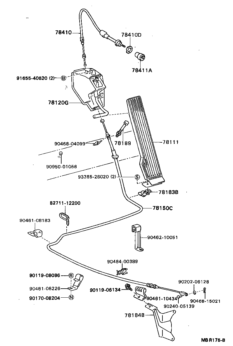 78150-37040 WIRE ASSY, ACCELERATOR FLEXIBLE product image