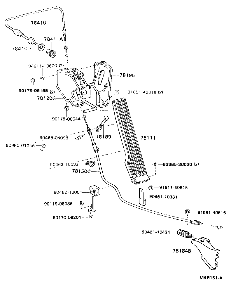 78150-37110 WIRE ASSY, ACCELERATOR FLEXIBLE product image