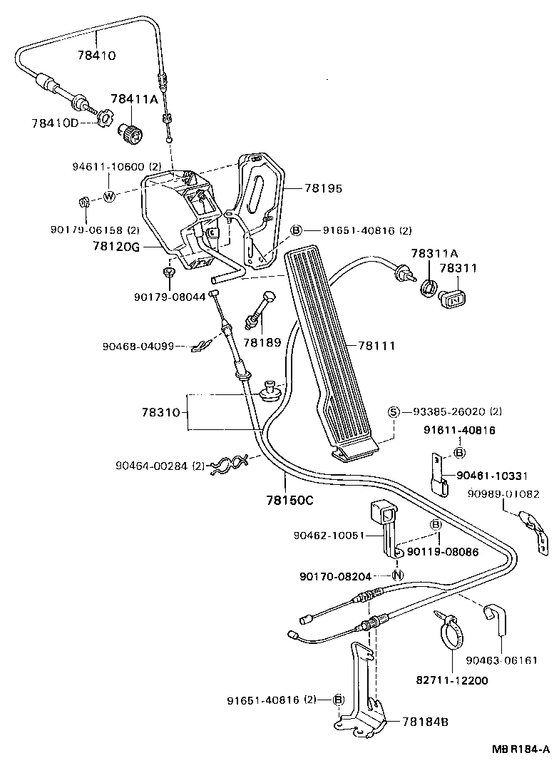 78150-37100 WIRE ASSY, ACCELERATOR FLEXIBLE product image